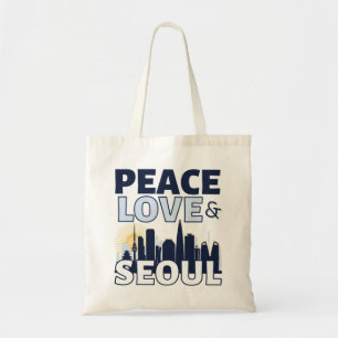 Tote Bag Peace Love & Seoul Skyline