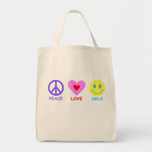 Tote Bag Peace Love Smile