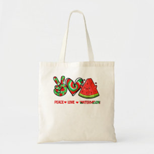 Tote Bag Peace Love Watermelon peace love pastèque day me