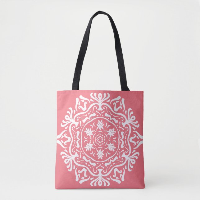 Tote Bag Peach Mandala (Devant)