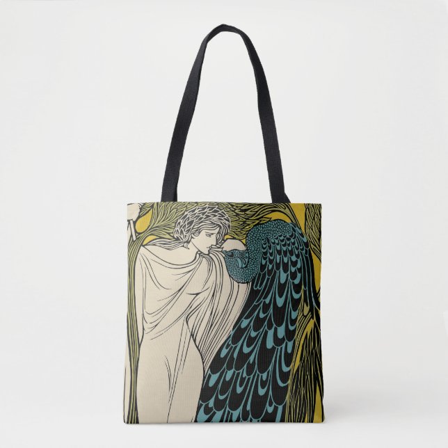 Tote Bag Peacock Fine Art Bird Nouveau (Devant)