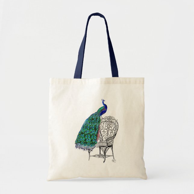 Tote Bag Peacock sur la chaise (Devant)