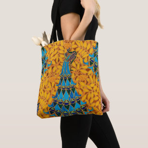 Tote Bag Peacocs et arbre décoratifs Art Nouveau vintages