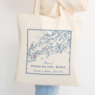 Tote Bag Peaks Island Maine Casco Bay Mariage Bienvenue