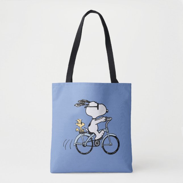 Tote Bag Peanuts | Snoopy & Woodstock Bicycle (Devant)