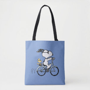 Tote Bag Peanuts Snoopy & Woodstock Bicyclette
