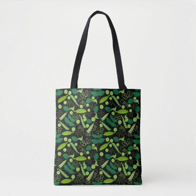 Tote Bag Peas motif 01.bw Black BG (Devant)