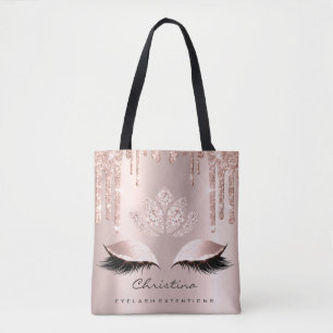 Tote Bag Peau rose rose Or Blush Sparkly Diamond Maquillage