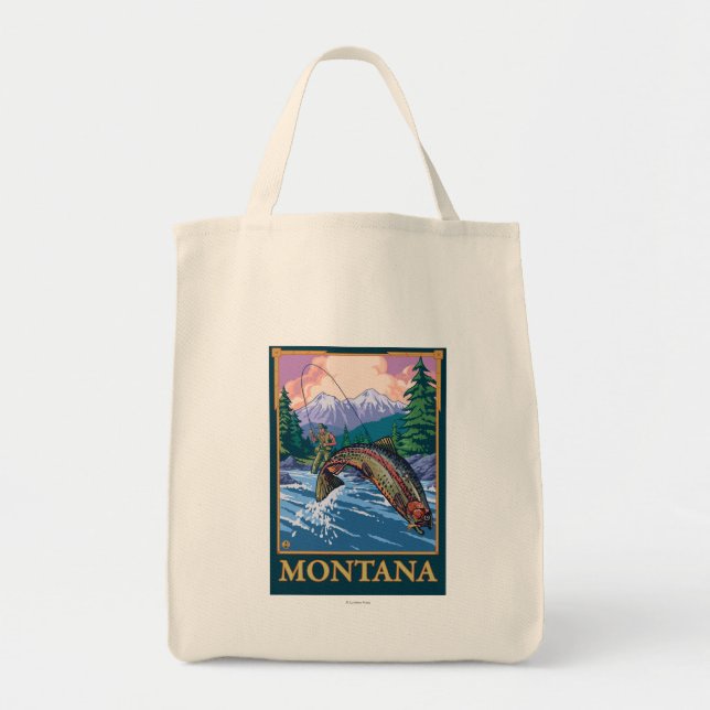 Tote Bag Pêche à la mouche - Montana (Devant)