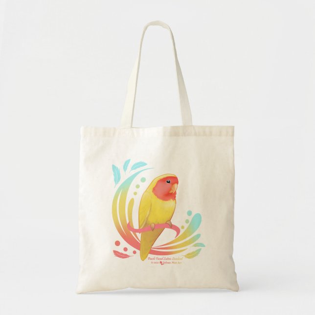 Tote Bag Pêche face Lutino Lovebird (Devant)