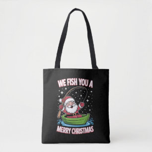 Tote Bag Pêcheur de Noël Pêche Funny Cool Père Noël