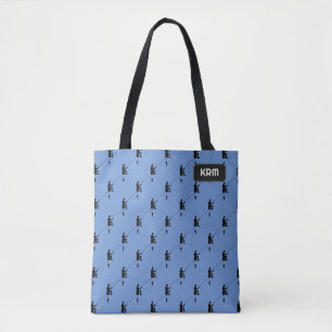 Tote Bag Pêcheur et poisson en ligne avec ses propres initi
