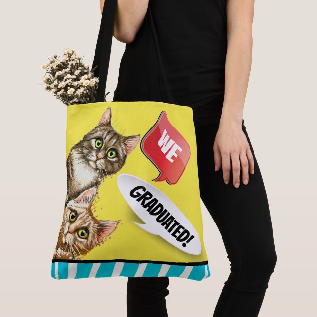 Tote Bag Peeking Cats Enseignant Fourre-tout - Voir Retour! (De près)