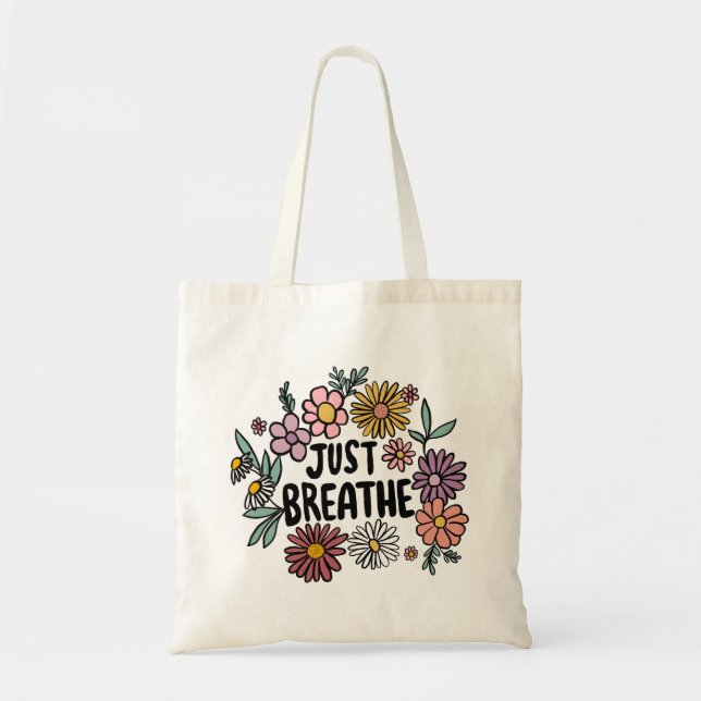 Tote Bag PEINDRE LE Fleur mignon Daisy À LA MAIN (Devant)