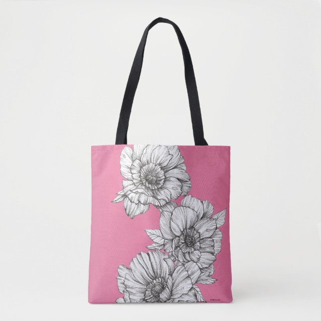 Tote Bag Peine rose en encre (Devant)