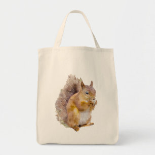 Tote Bag Peinture à l'aquarelle d'écureuil rouge