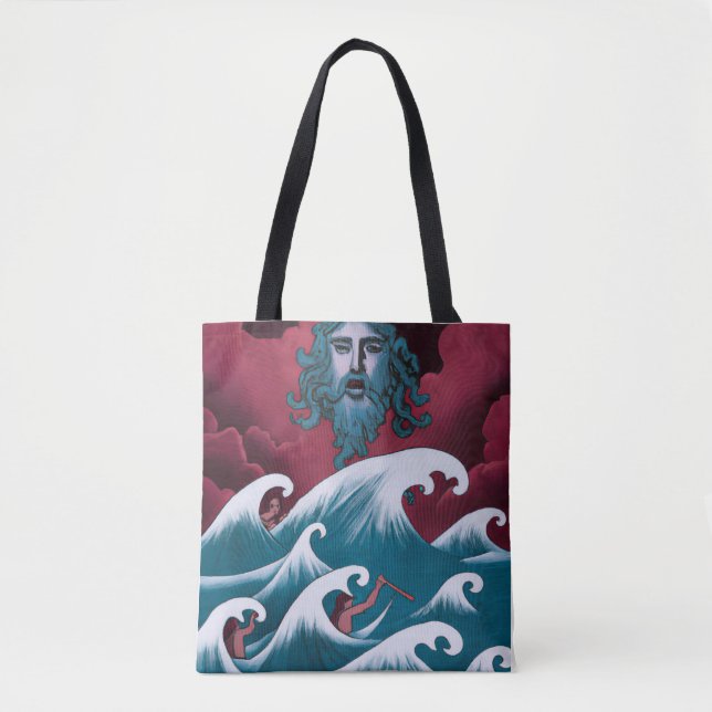 Tote Bag Peinture à l'huile de Neptune Crimson (Devant)
