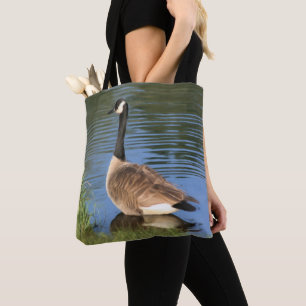 Tote Bag Peinture à l'huile d'oie du Canada dans l'eau 