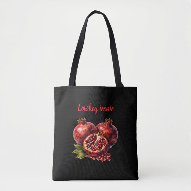 Tote Bag Peinture à l'huile rouge grenade riche esthétique  (Devant)