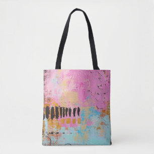 TOTE BAG PEINTURE ABSTRAITE BLANCHE ET ROUGE