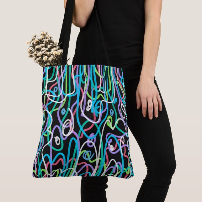 Tote Bag Peinture Abstraite de néon (De près)