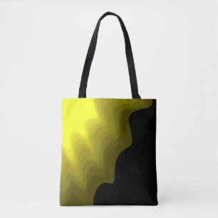 Tote Bag Peinture abstraite noire et jaune