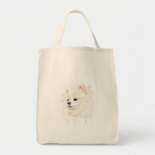 Tote Bag Peinture aquarelle de chien Poméranie Mignon