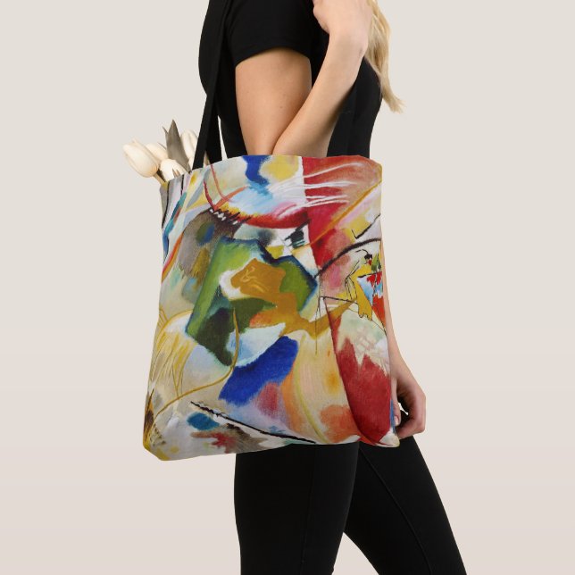 Tote Bag Peinture avec Centre Vert par Wassily Kandinsky (De près)