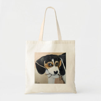 Tote Bag Peinture Beagle sur chiot
