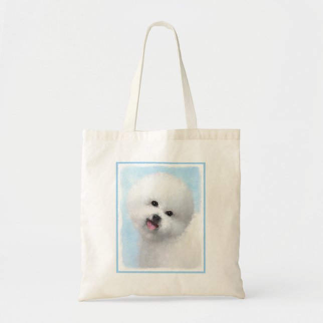 Tote Bag Peinture Bichon Frise - Cute Original Chien Art (Devant)