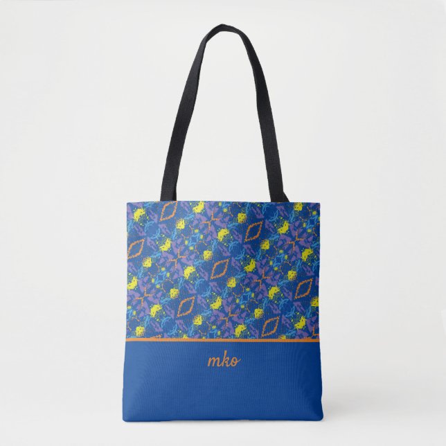 Tote Bag Peinture colorée Splatter Monogramme (Devant)
