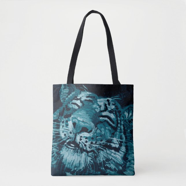 Tote Bag Peinture d'art Art Art Art Peinture d'huile Tigre  (Devant)