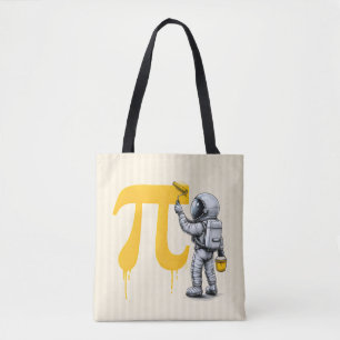 Tote Bag Peinture d'astronaute cool Symbole Pi Jour de Pi