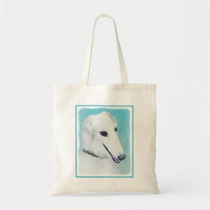 Tote Bag Peinture de Borzoi (Blanc) - Joli Chien d'origine