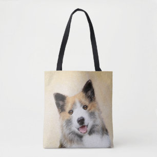 Tote Bag Peinture de Chien Islandais - Art Original de Chie