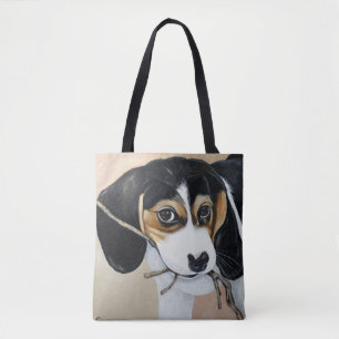 Tote Bag Peinture de chiot de beagle