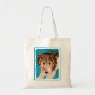 Tote Bag Peinture de chiot Terrier Fox - Art de chien origi