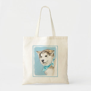 Tote Bag Peinture de chiots sibériens Husky - Art original 
