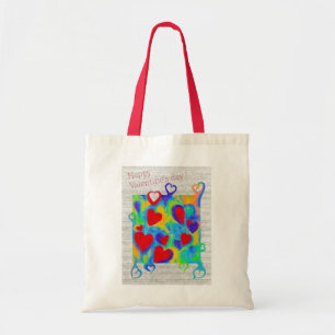 Tote Bag Peinture de coeur moderne et coloré - Saint-Valent