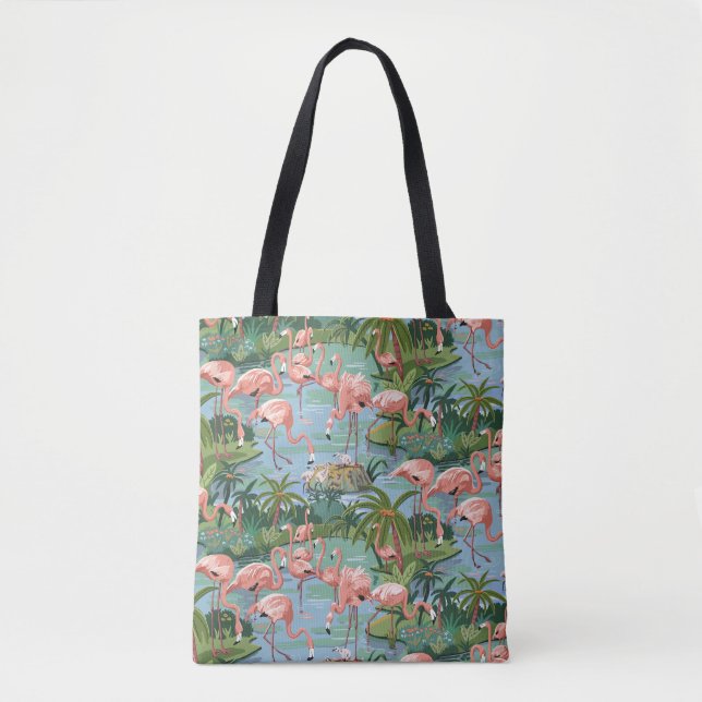 Tote Bag Peinture de Flamants roses roses par nombre (Devant)