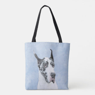Tote Bag Peinture de Great Dane (Arlequin) - Art original d