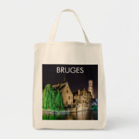 Peinture de la vieille ville de Bruges et tour du