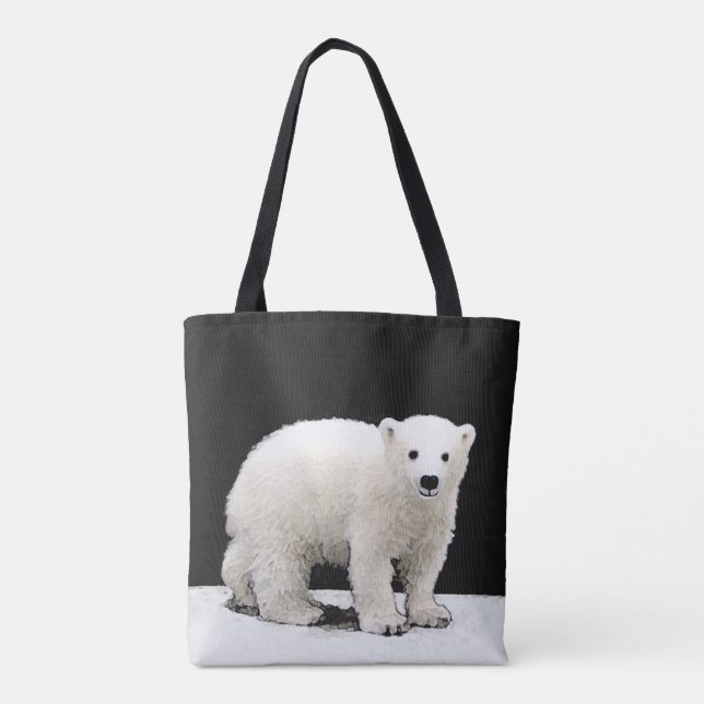 Tote Bag Peinture de l'ours polaire - Art original de la fa (Dos)