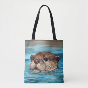Tote Bag Peinture de loutre de rivière