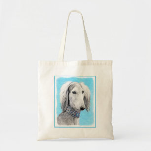 Tote Bag Peinture de Saluki (Argent) - Cute art original de
