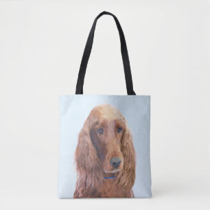 Tote Bag Peinture de Setter irlandais - Joli art original d