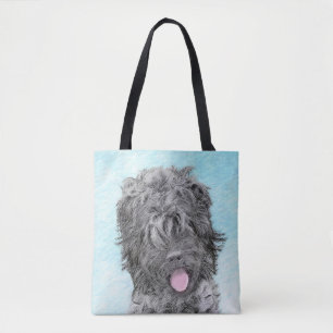 Tote Bag Peinture de Terrier Noir Russe - Chien Original Mi