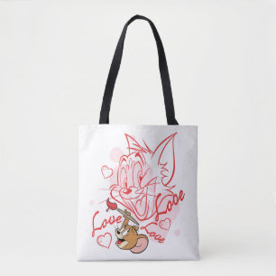 Tote Bag Peinture de Tom et Jerry Valentine