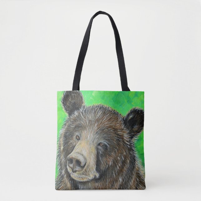 Tote Bag Peinture d'ours Brown réfléchie (Devant)