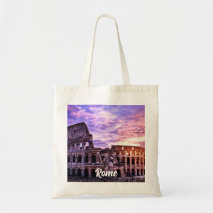 Tote Bag Peinture du Colisée à Rome au coucher du soleil